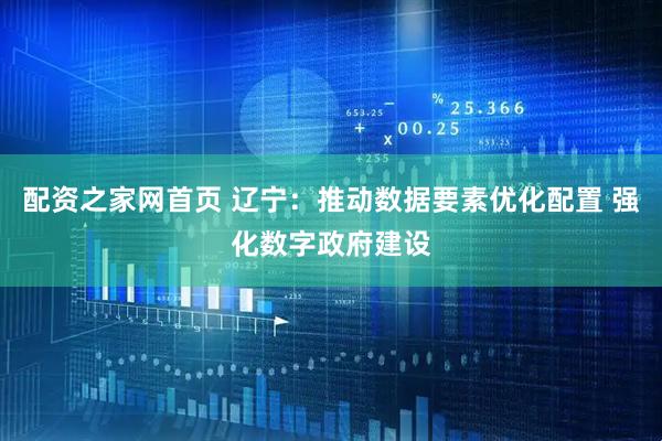 配资之家网首页 辽宁：推动数据要素优化配置 强化数字政府建设